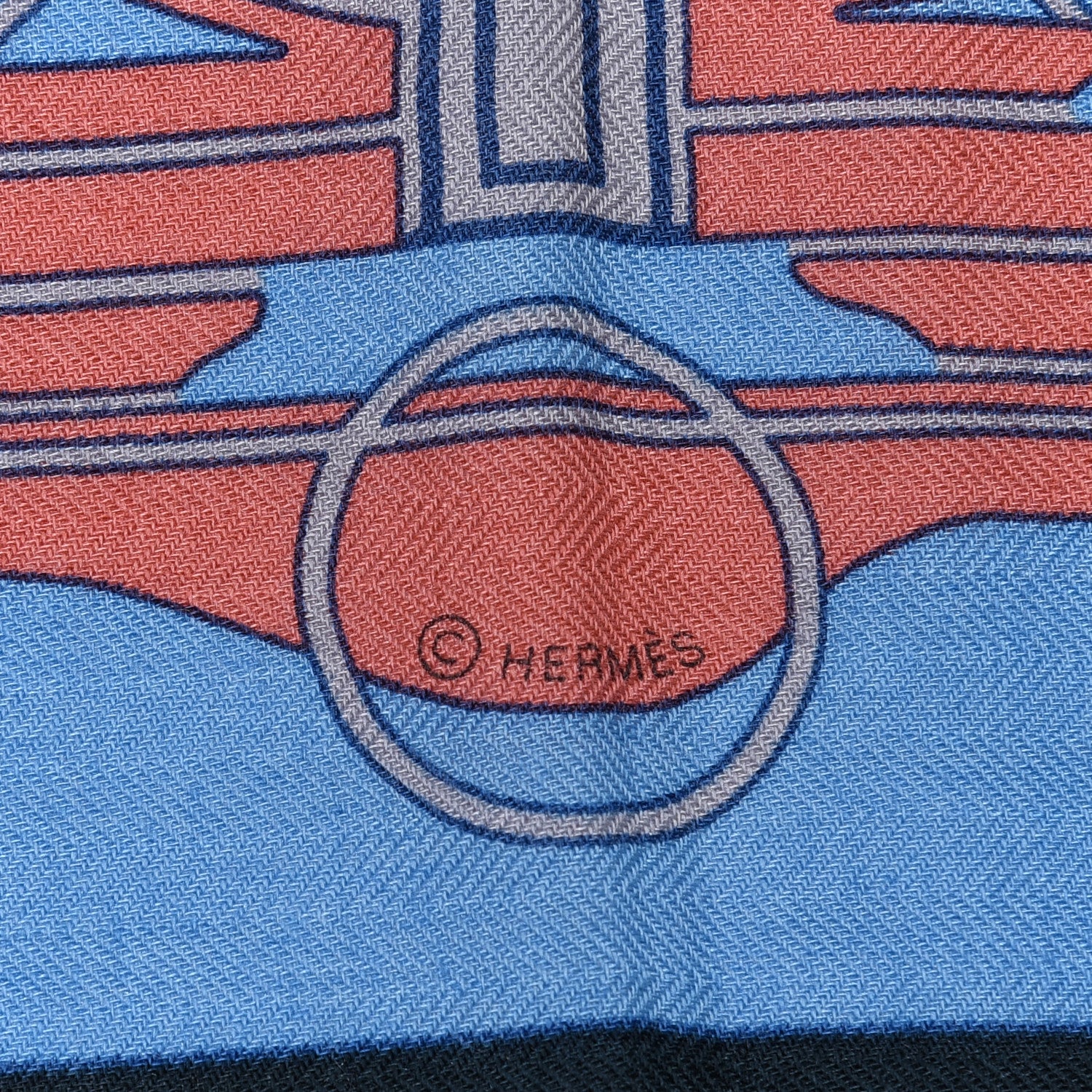 Hermes Cashmere Silk Ex-Libris Triangle Scarf Bleu Ciel Jaune Rose 4 of 4