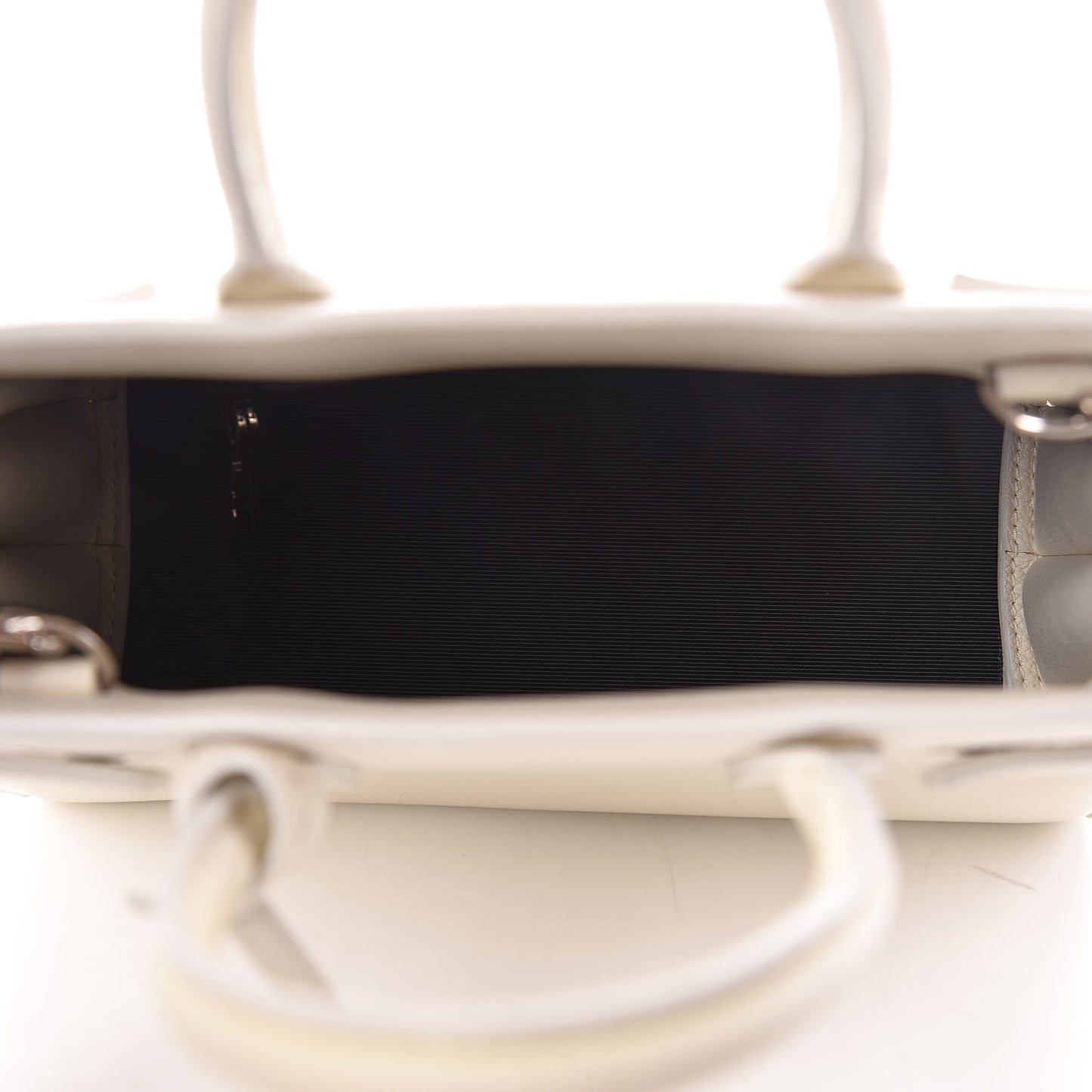 Grained Calfskin Nano Sac de Jour Dove White