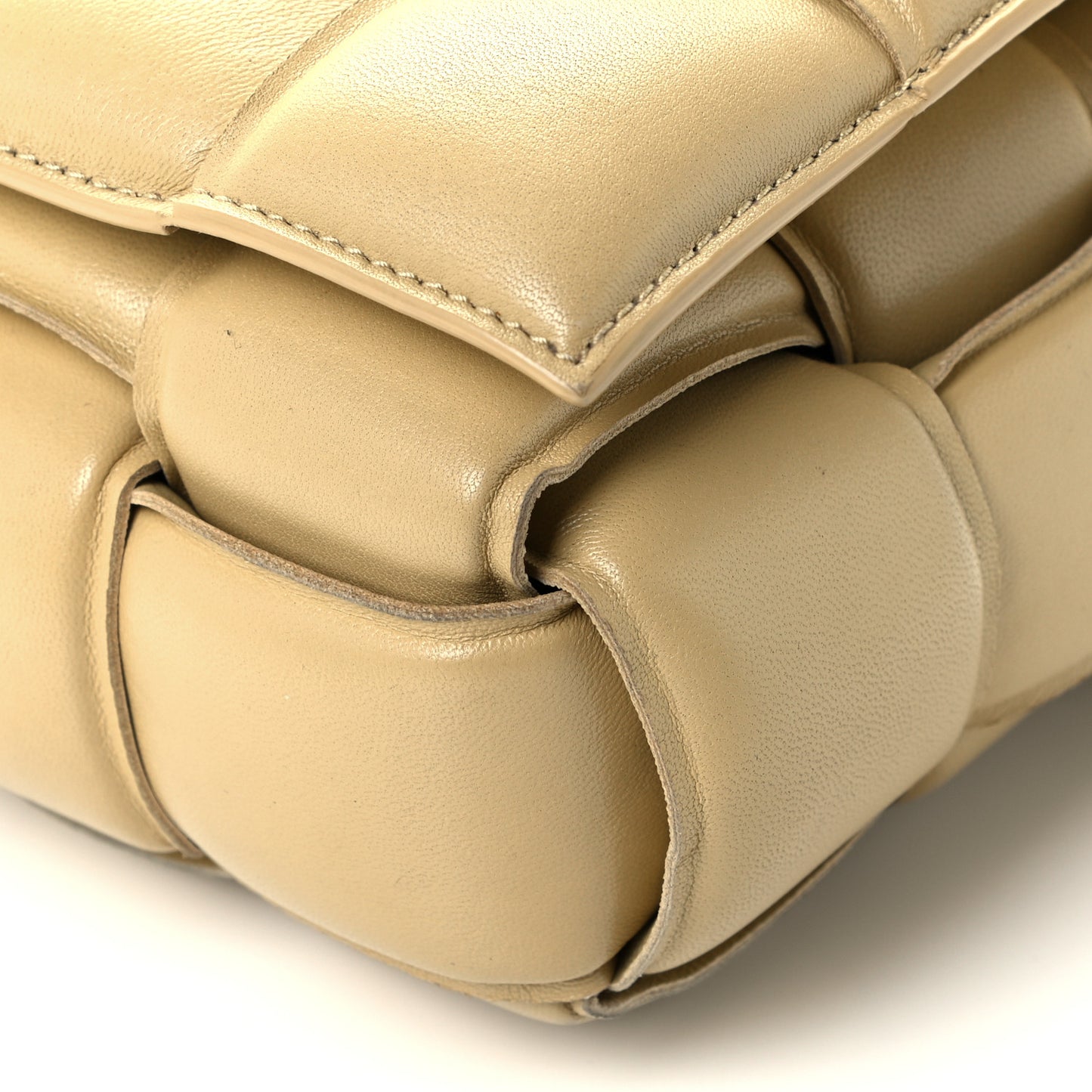 Nappa Maxi Intreccio Padded Cassette Crossbody Bag Tapioca