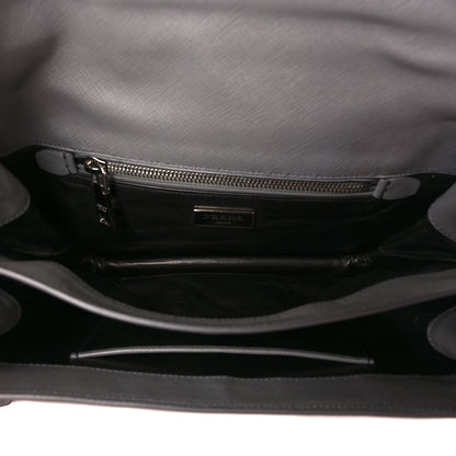 Prada Saffiano Soft Stitched Sound Shoulder Bag Marmo 5 of 9