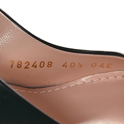 Gucci Malaga Kid Horsebit Erin 105mm Slingback Pumps 40.5 Black 7 of 8