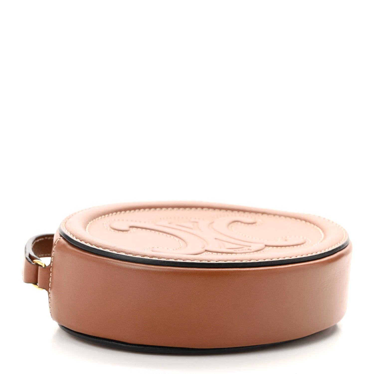 Celine Calfskin Cuir Small Triomphe Oval Crossbody Purse  Tan 4 of 10