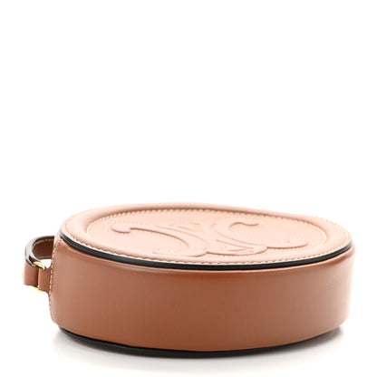 Celine Calfskin Cuir Small Triomphe Oval Crossbody Purse  Tan 4 of 10