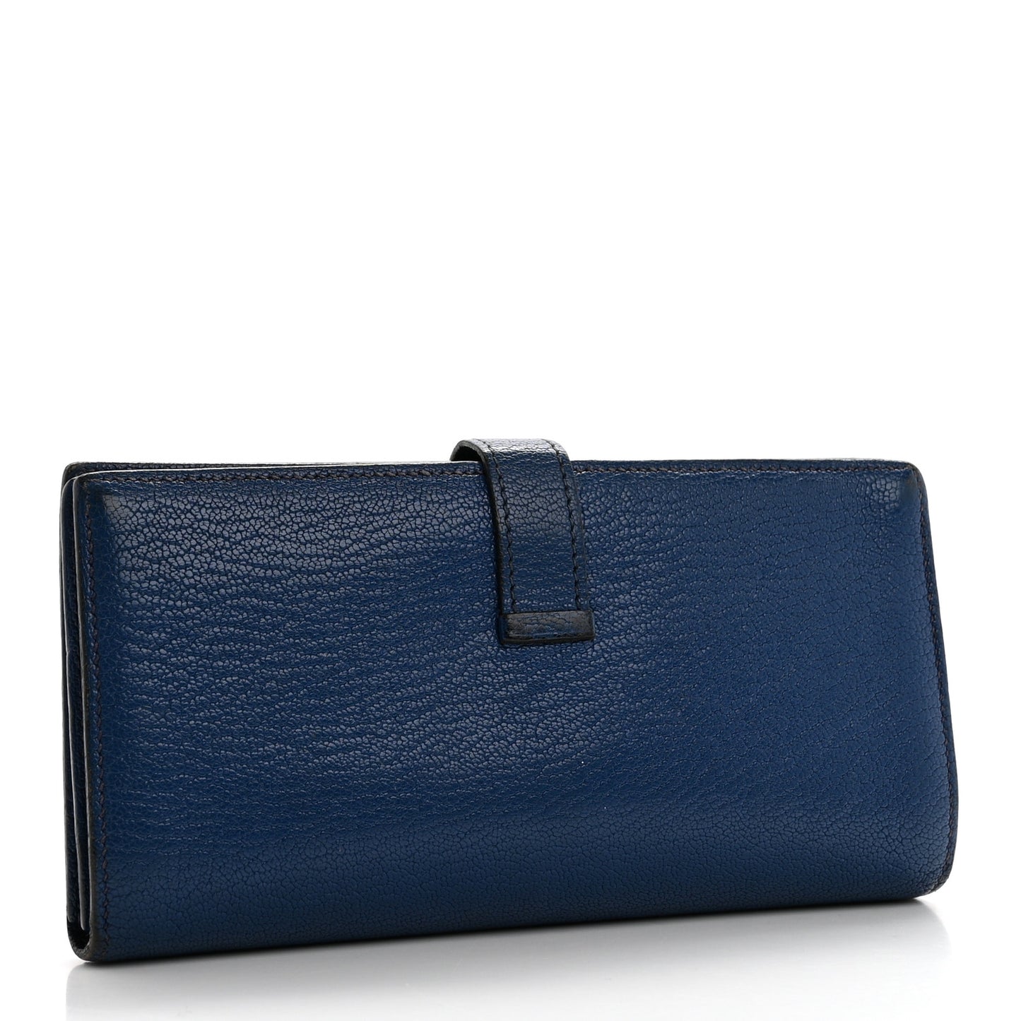 Chevre Mysore Bearn Gusset Wallet Bleu Agate
