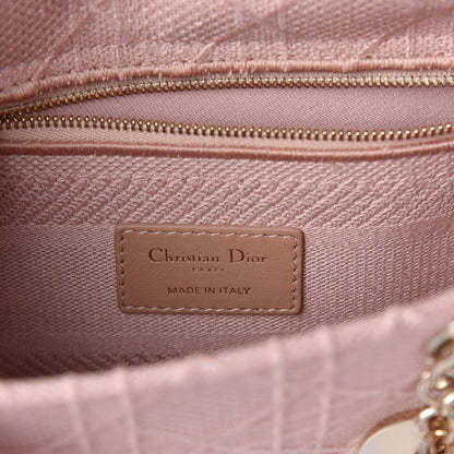 Christian Dior Canvas Cannage Medium Lady Dior Pink 6 of 9