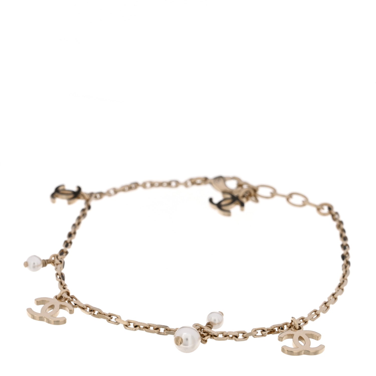 Chanel Pearl CC Chain Anklet Gold 1 of 4