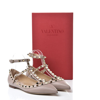 Valentino Garavani Nappa Rockstud Cage Ballerina Flats 37.5 Poudre 8 of 8