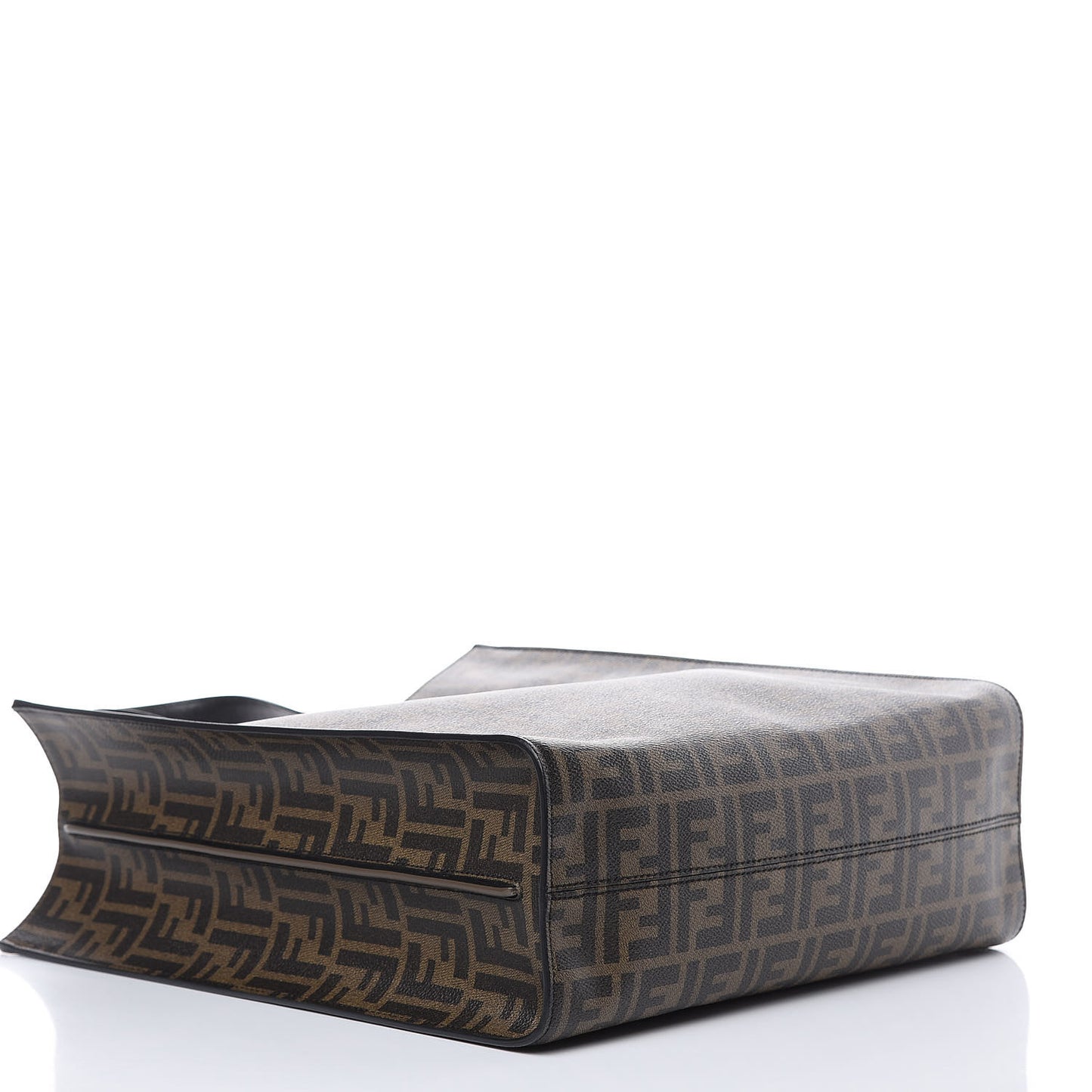 Zucca Spalmati Vitello Elite Shopping Tote Tobacco Black