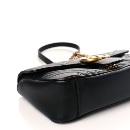 Gucci Calfskin Matelasse Small GG Marmont Shoulder Bag Black 8 of 9