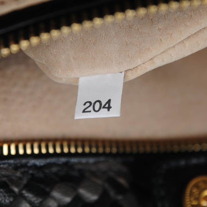 Prada Goatskin Woven Large Tote Moro Black 7 of 7