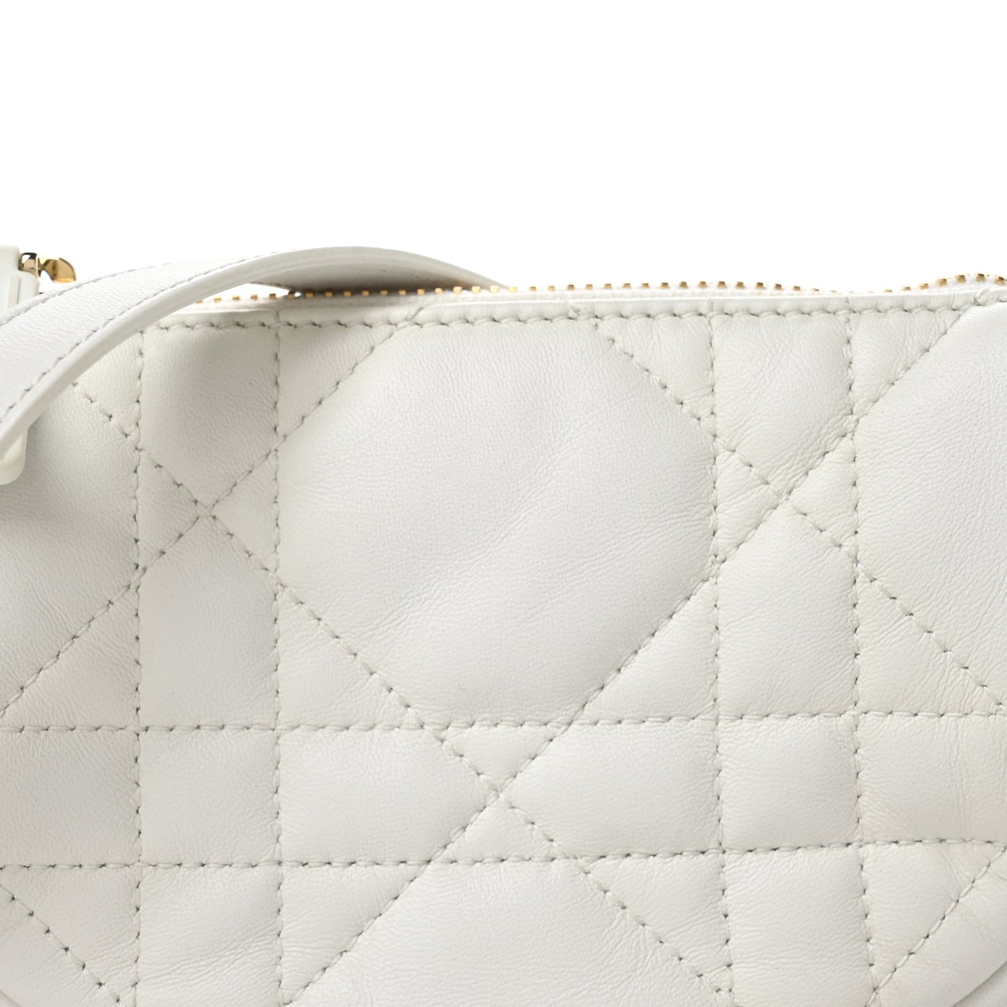 Lambskin Cannage Micro Dior Vibe Hobo Bag White