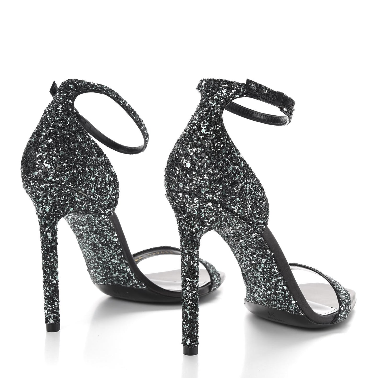 Glitter Amber 105 Ankle Strap Sandals 39 Black