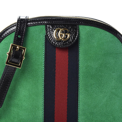 Gucci Suede Patent GG Web Small Ophidia Dome Shoulder Bag New Shamarock Black 9 of 9