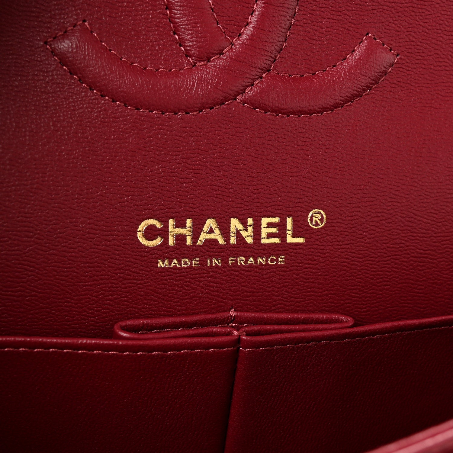 Chanel Lambskin Quilted Medium Double Flap  Burgundy 6 of 11