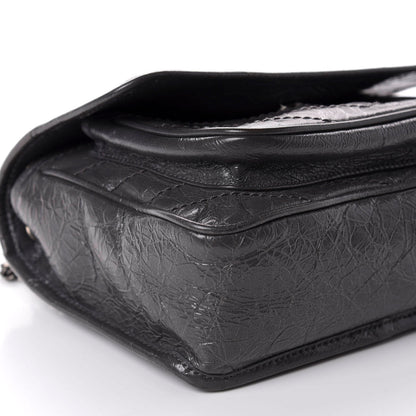 Saint Laurent Crinkled Calfskin Matelasse Monogram Baby Niki Chain Satchel Storm 6 of 11