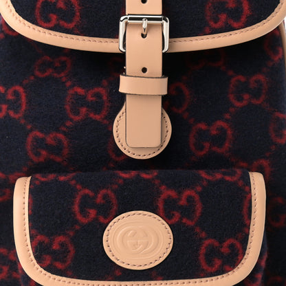 Gucci Wool GG Monogram Children's GG Backpack Blue Red 8 of 11