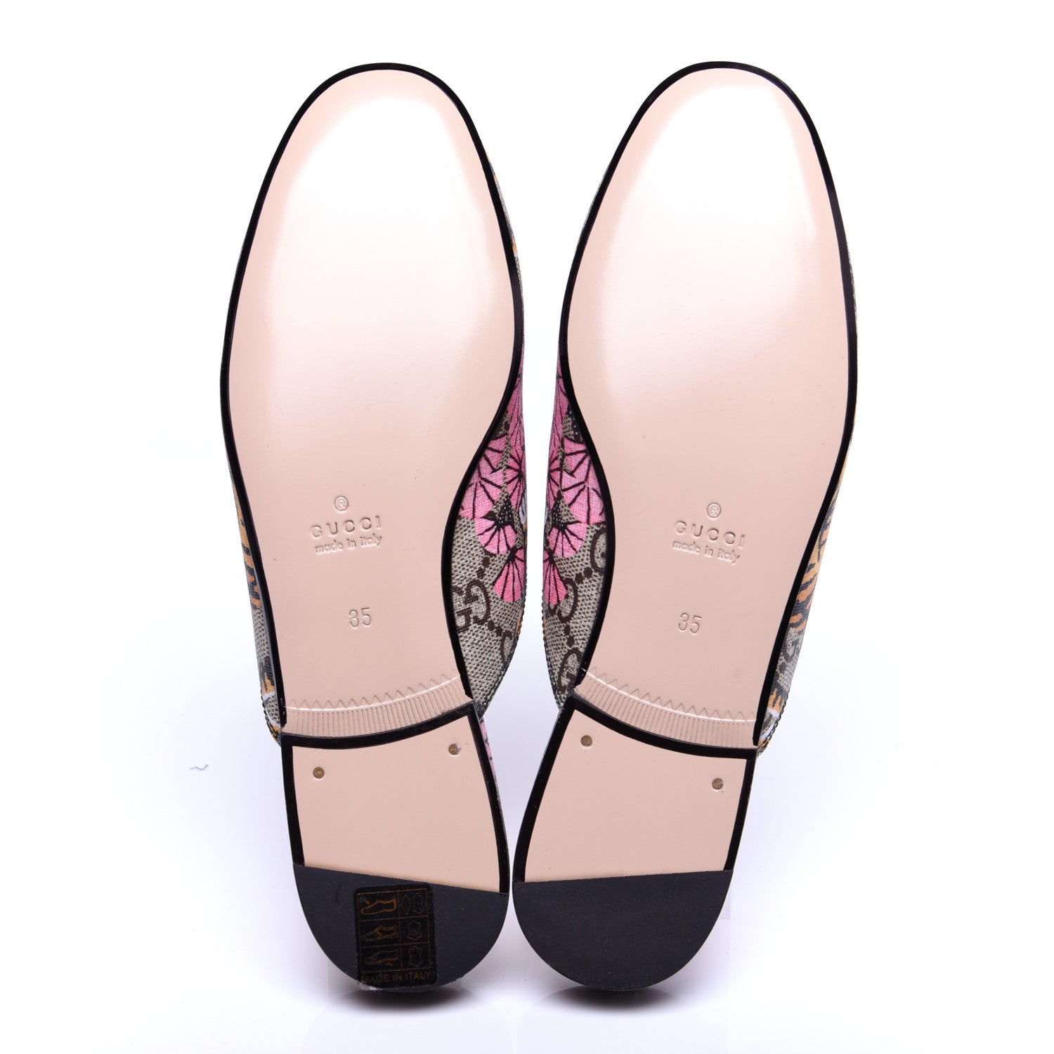 Gucci GG Supreme Monogram Bengal Womens Princetown Slippers 35 Beige Crop Pink 9 of 12