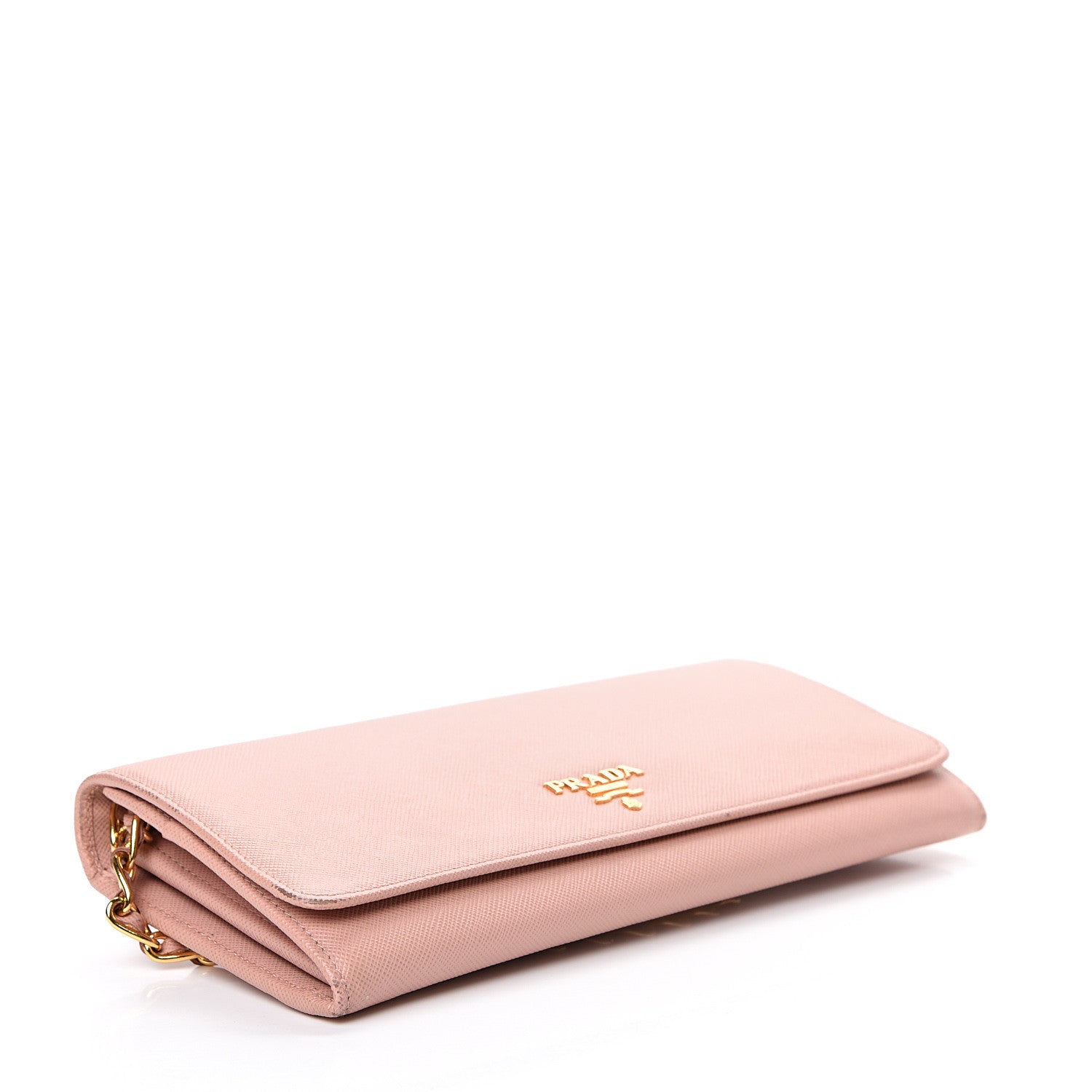 Prada Saffiano Metal Large Chain Wallet Orchidea 3 of 14