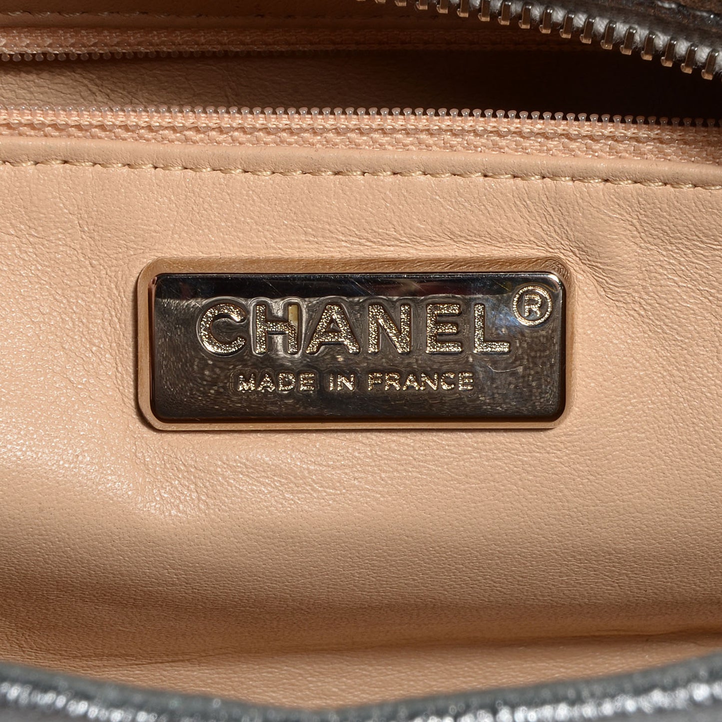 Goatskin Luxe Ligne Medium Bowler Tote Metallic Silver