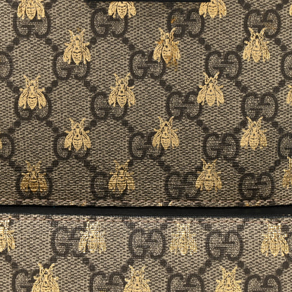 Gucci GG Supreme Monogram Bees Print Small Day Backpack Beige Oro Black 8 of 10