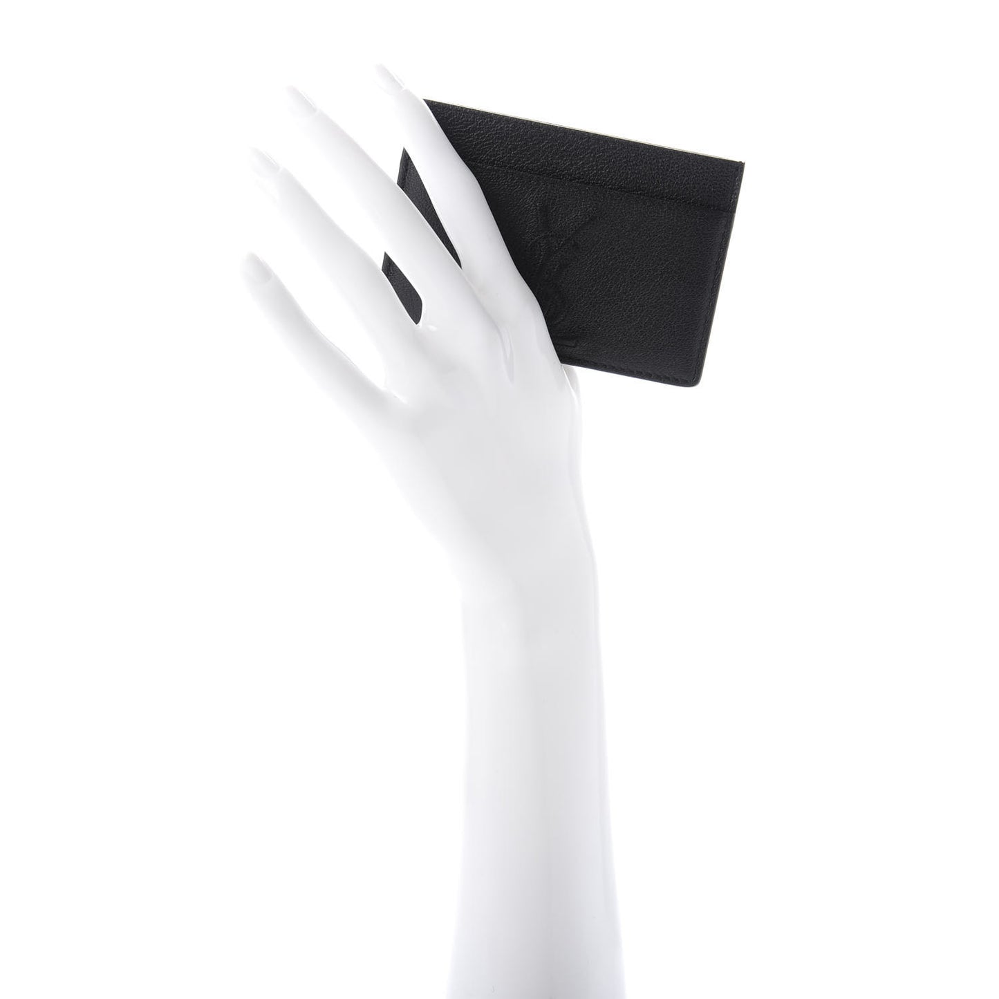 Textured Calfskin Belle De Jour Card Case Black