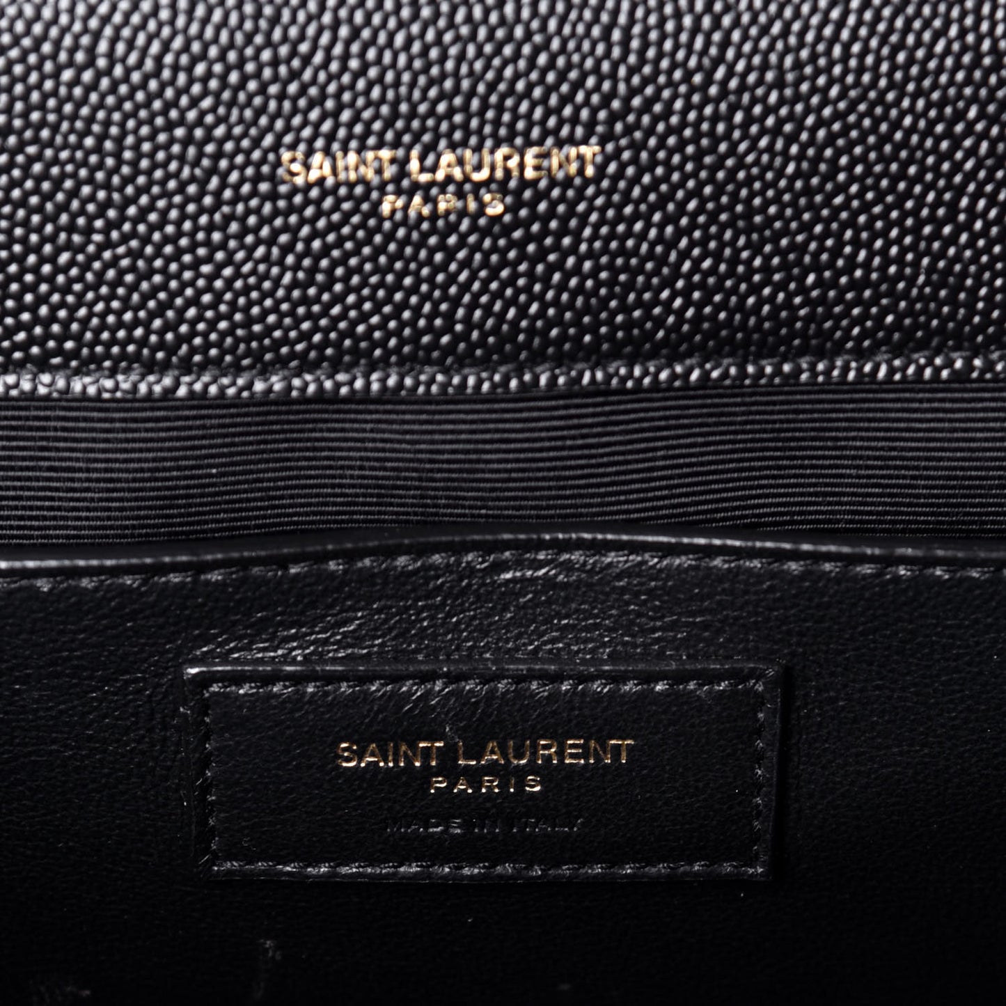 Grain De Poudre Textured Mixed Matelasse Triquilt Medium Monogram Satchel Black