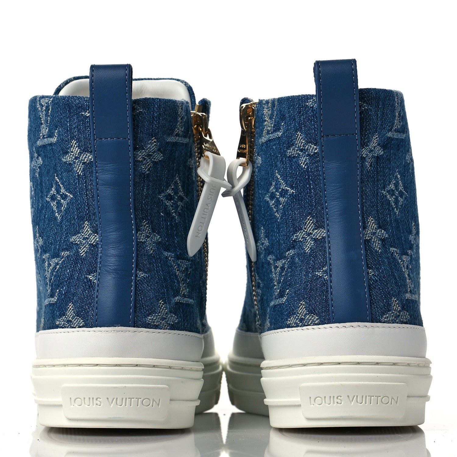Louis Vuitton Denim Monogram Stellar Sneaker Boots 40 Bleu Jeans Blue 5 of 9