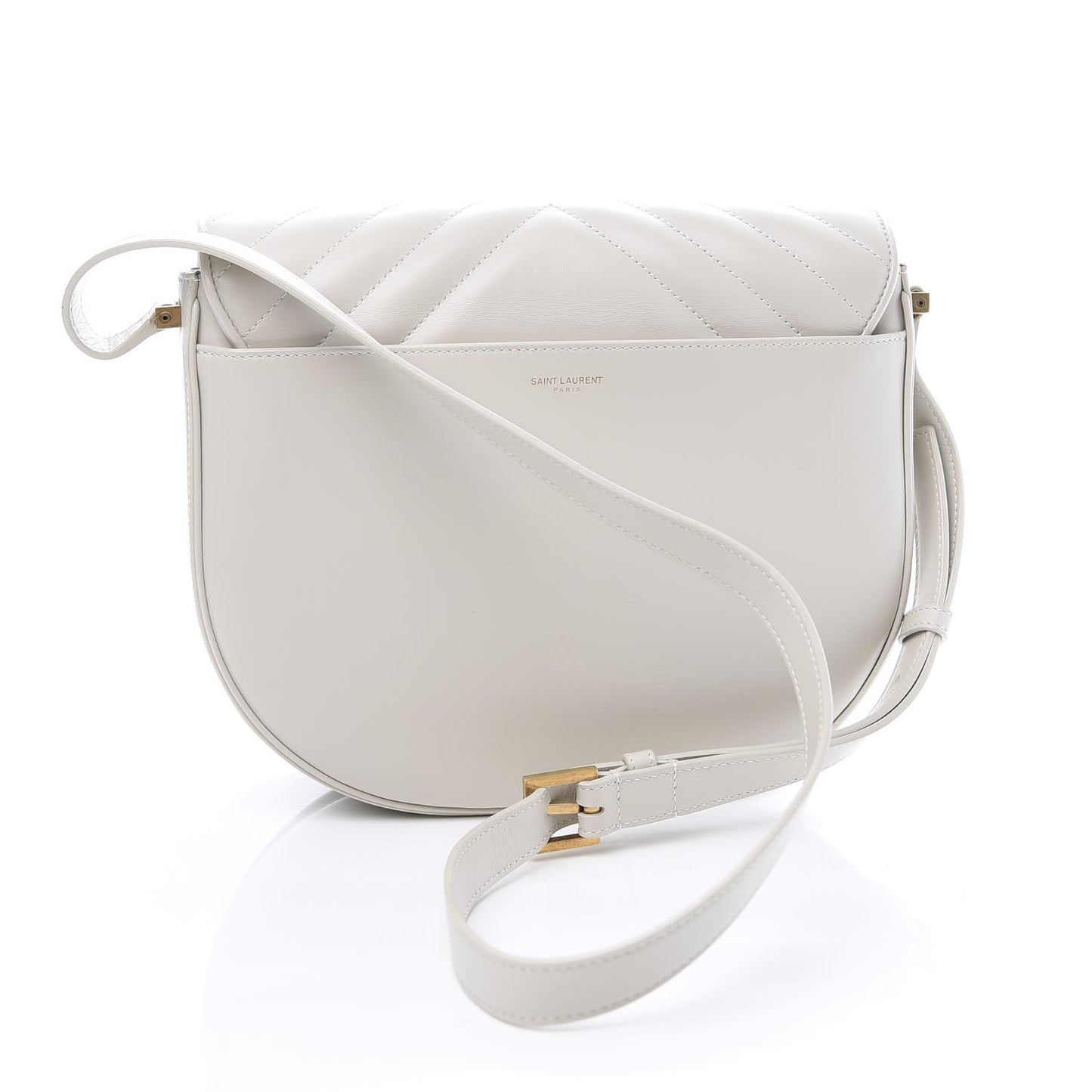 Calfskin Quilted Y Joan Satchel White