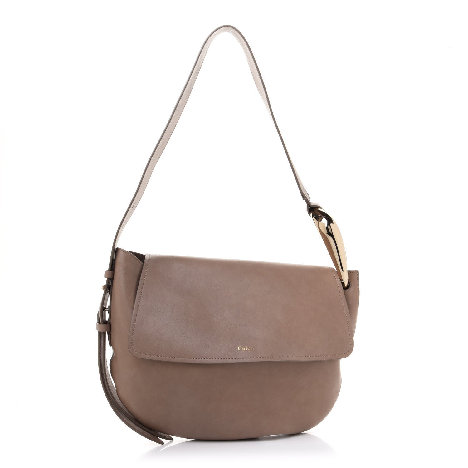 Chloe Grain Calfskin Kiss Hobo Motty Grey 1 of 11