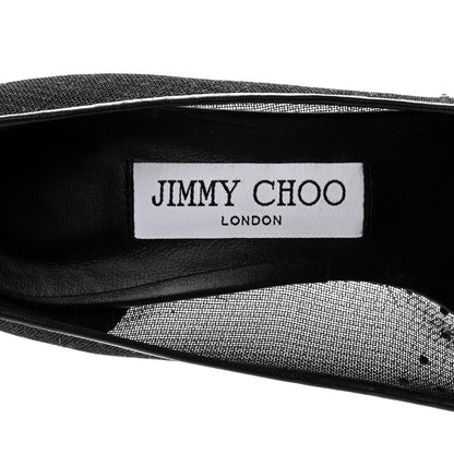 Jimmy Choo Calfskin Mesh Crystal Love 85 Pumps 37 Black 7 of 8