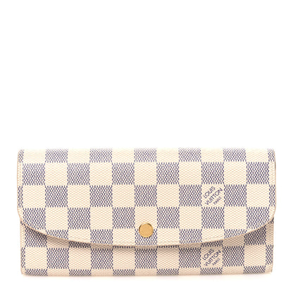 Louis Vuitton Damier Azur Emilie Wallet Rose Ballerine 1 of 7