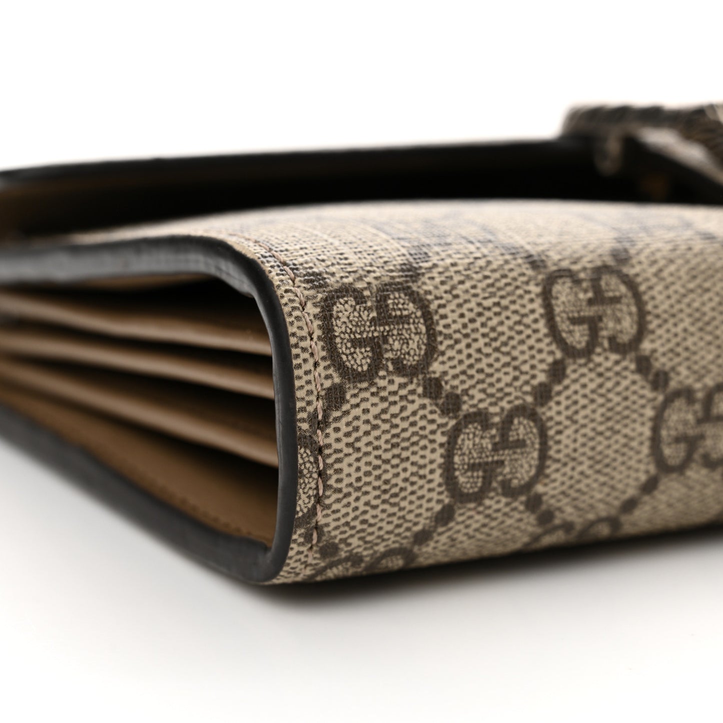 GG Supreme Monogram Mini Dionysus Chain Wallet Beige Taupe