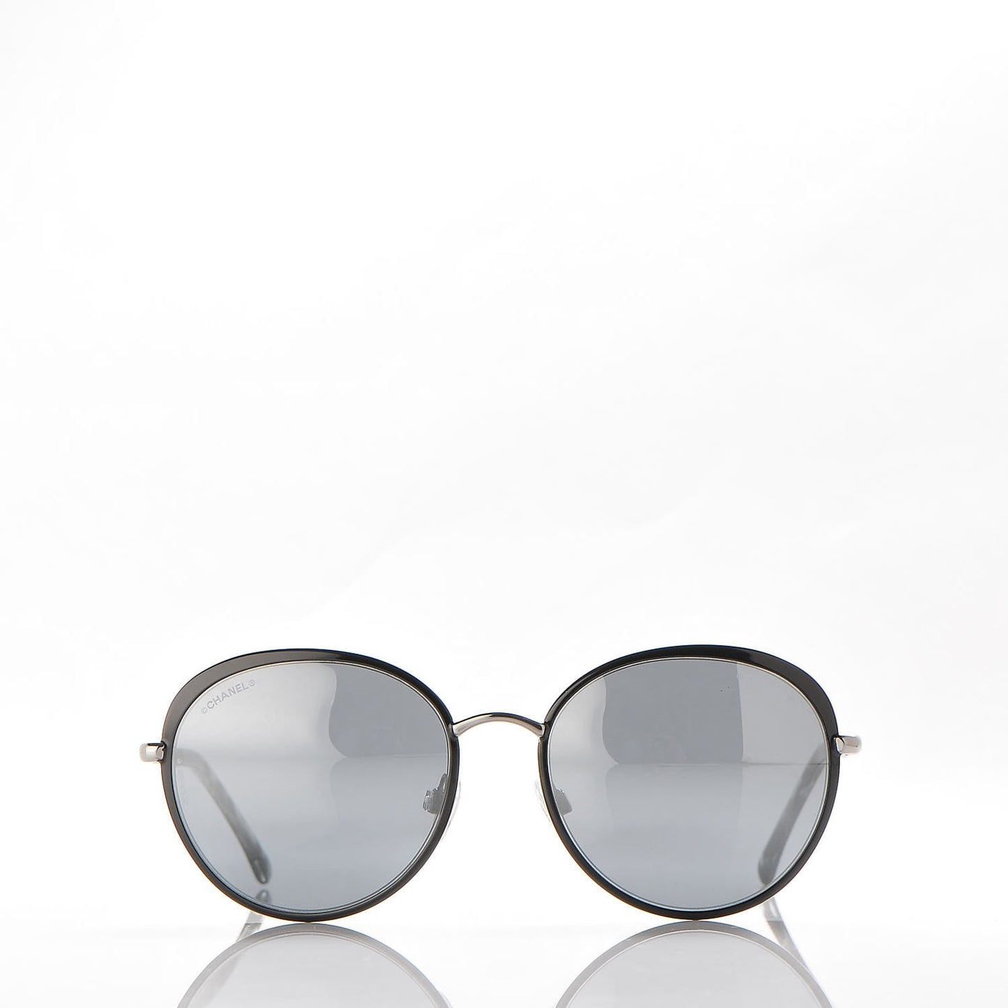 Round Spring Sunglasses 4206 Black Silver