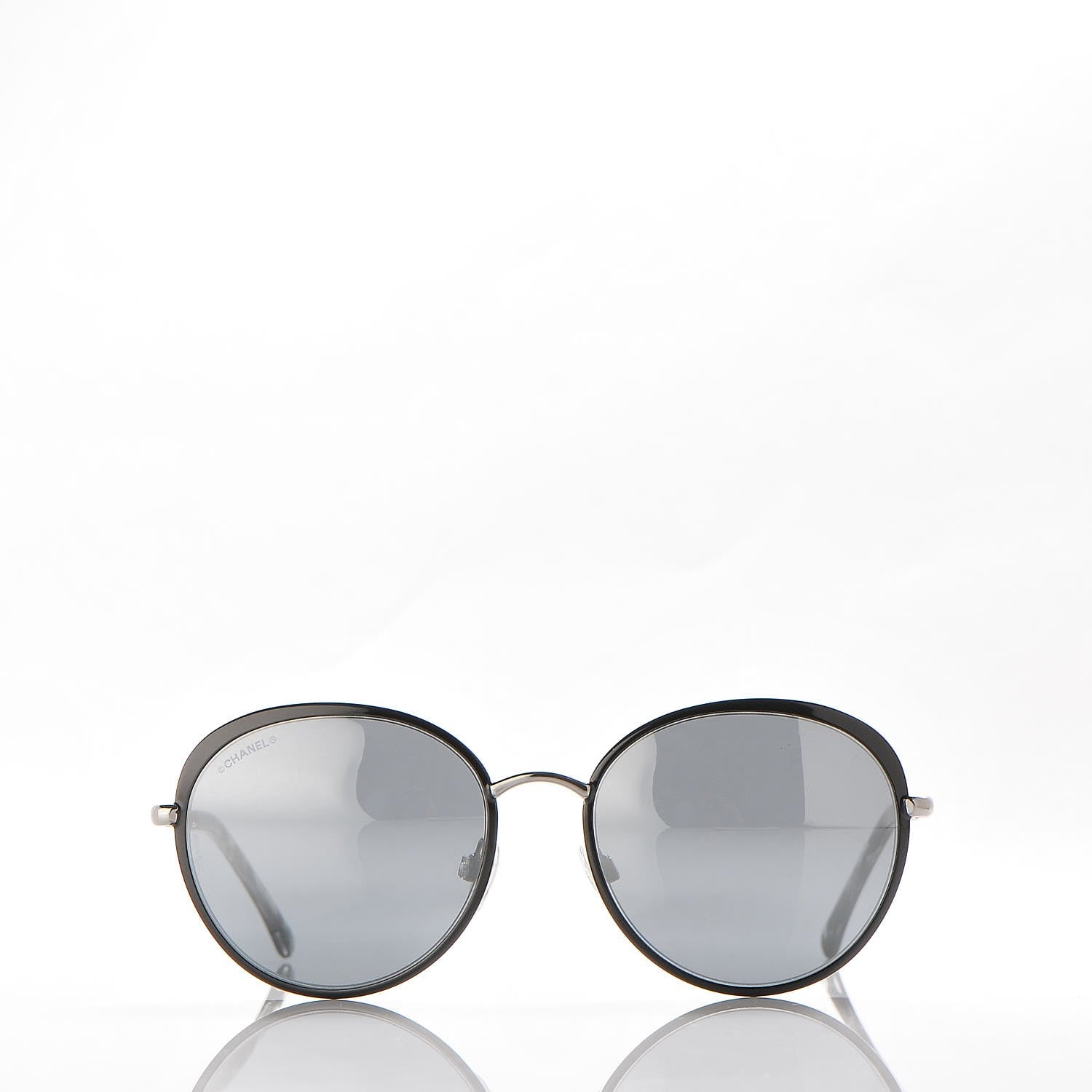 Chanel Round Spring Sunglasses 4206 Black Silver 2 of 9