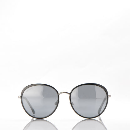 Chanel Round Spring Sunglasses 4206 Black Silver 2 of 9