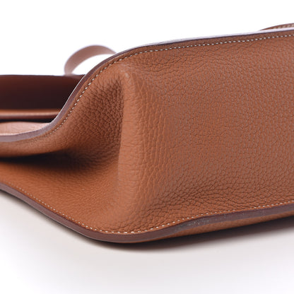 Hermes Taurillon Clemence Halzan 31 Gold 8 of 10