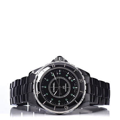 Chanel Stainless Steel Ceramic Emerald 38mm J12 Automatic Watch Black 3 of 7