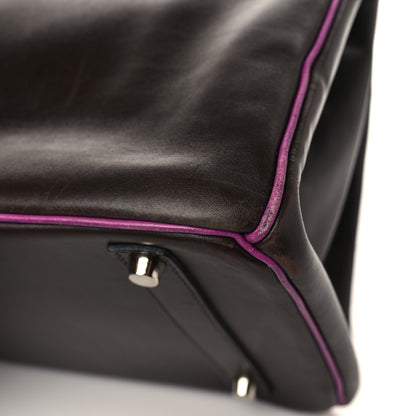 Hermes Box Bi-Color Birkin 35 Raisin Cyclamen 16 of 21