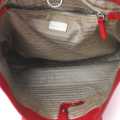 Prada Vitello Drive Perforated Perforated Tote Fuoco 5 of 12
