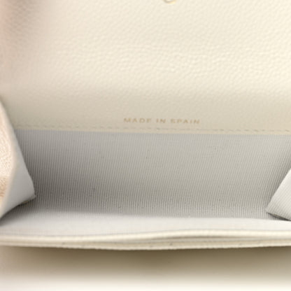 Chanel Caviar Quilted Chain CC Flap Card Holder White 5 of 9