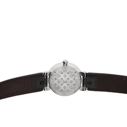 Louis Vuitton Stainless Steel Damier Diamond 28mm Tambour Slim Quartz Watch 4 of 5