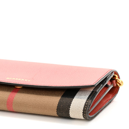 Burberry Grainy Calfskin House Check Henley Wallet On Chain Cinnamon Red 9 of 9