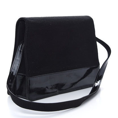 Chanel Patent Jersey Shoulder Flap Bag Black 3 of 15