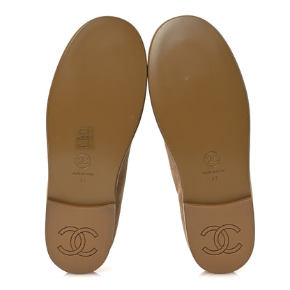 Chanel Suede Calfskin CC Loafers 37 Dark Beige 7 of 12