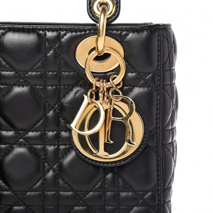 Christian Dior Lambskin Cannage Small Jeweled Lady Dior Black 9 of 9