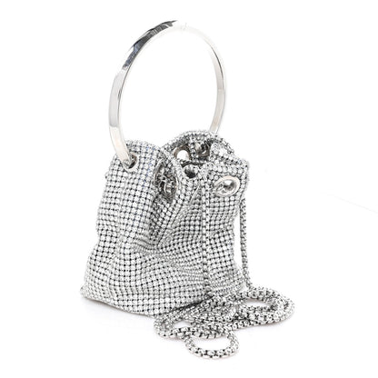 Jimmy Choo Satin Crystal Embellished Micro Bon Bon Bag Silver 3 of 10