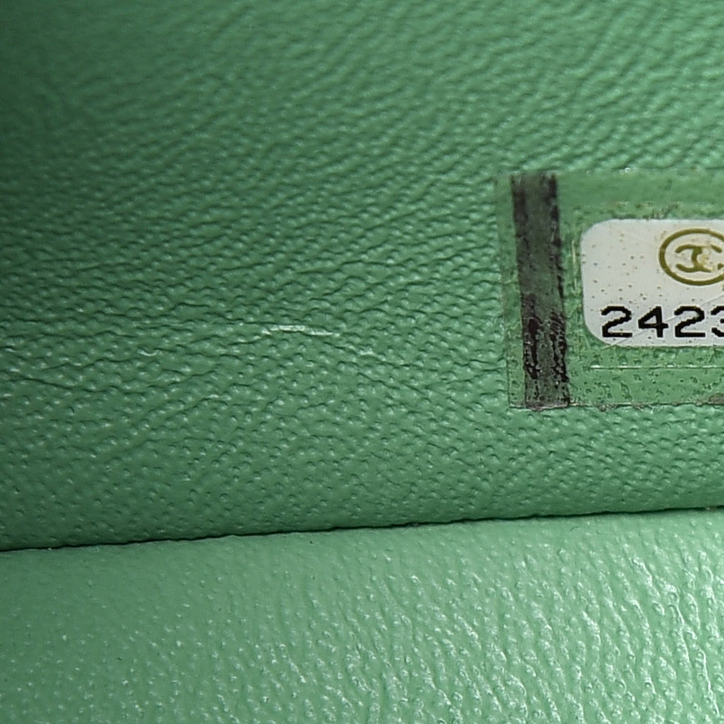 Patent Calfskin Chevron Quilted Mini Rectangular Flap Green