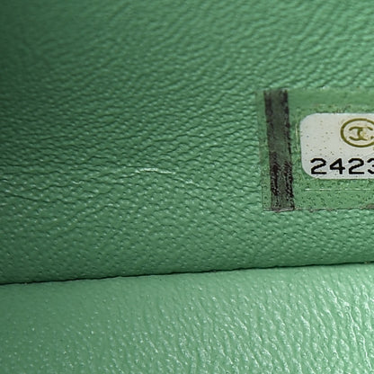 Chanel Patent Calfskin Chevron Quilted Mini Rectangular Flap Green 7 of 10