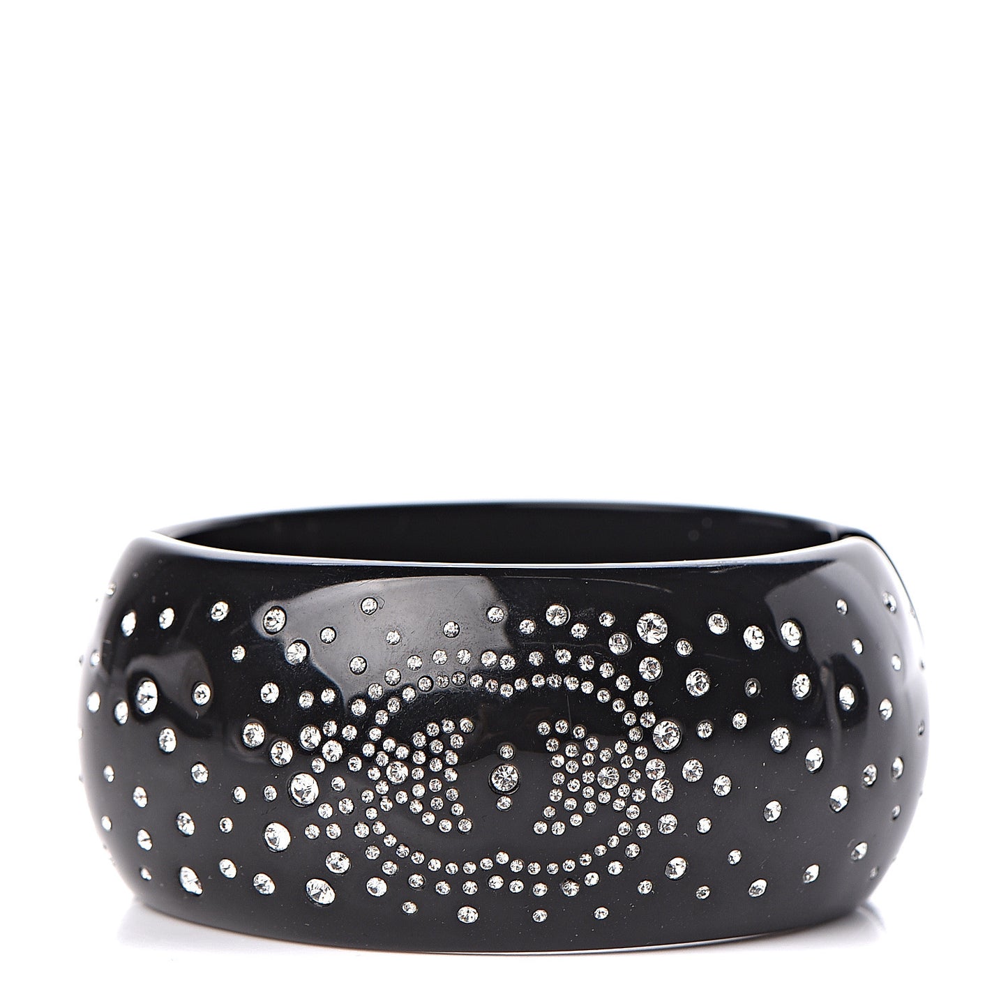 Resin Strass CC Cuff Bracelet Black