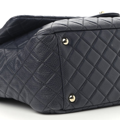 Chanel Calfskin Quilted XXL Travel Flap Bag Navy 9 of 12